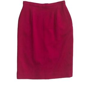 Vintage Pink Fuchsia Wool Skirt